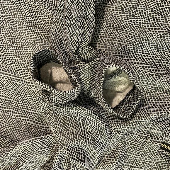 Ruched Shoulder Pads Vintage Faux Snake Skin full zip John Paul Richard Small - Picture 4 of 13